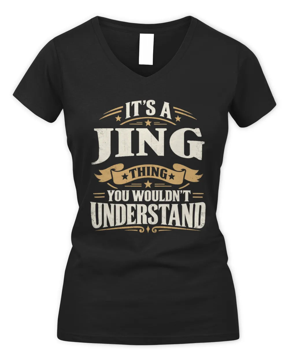 JING P08 TH51 - Personalized “It’s a/an [NAME] Thing – You Wouldn’t Understand” Shirt - Women's V-Neck T-Shirt - Black
