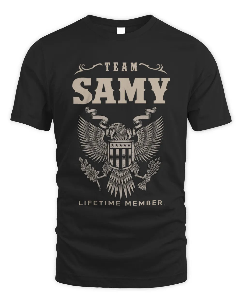 SAMY TP06-K82 – Personalized Classic Style Apparel “Team NAME Lifetime Member” - Unisex Standard T-Shirt - Black