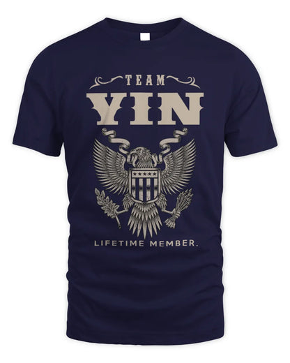 YIN TP06-K82 – Personalized Classic Style Apparel “Team NAME Lifetime Member” - Unisex Standard T-Shirt - Navy