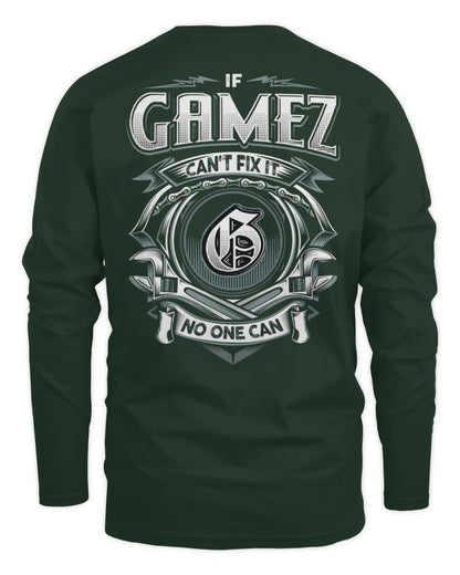GAMEZ AP81-K4-626 - Personalized Ahmed Quote Apparel “If Ahmed Can't Fix It, No One Can” - Men's Long Sleeved T-Shirt - Forest Green