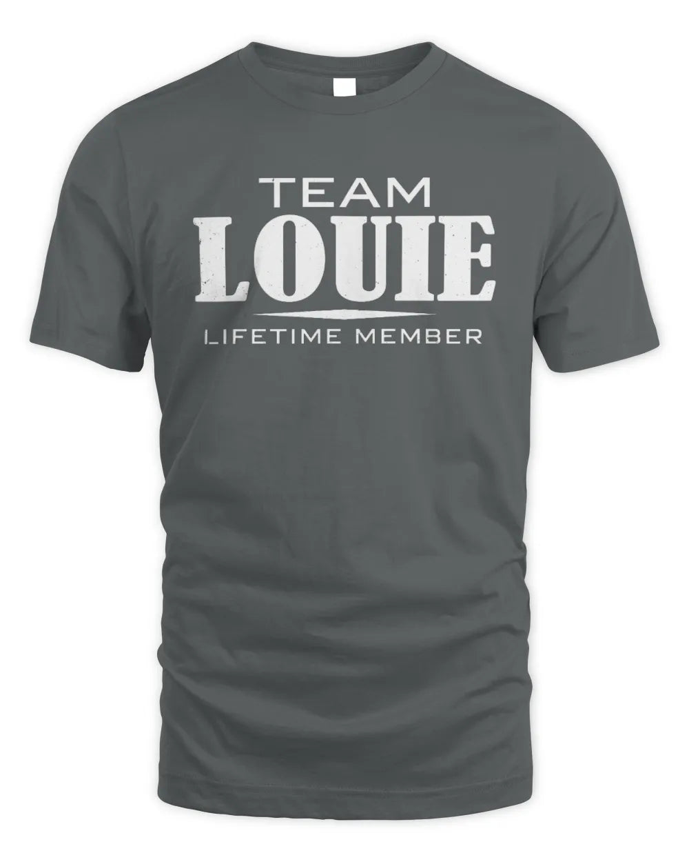 LOUIE BL62-K4-128 - Personalized “Team NAME Lifetime Member” - Unisex Standard T-Shirt - Charcoal