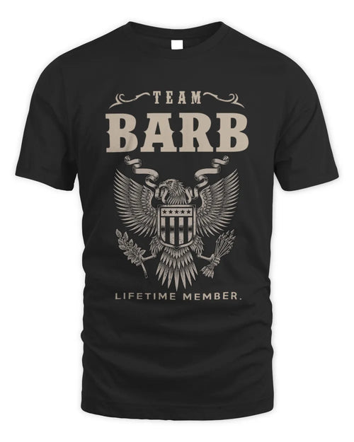 BARB TP06-K82 – Personalized Classic Style Apparel “Team NAME Lifetime Member” - Unisex Standard T-Shirt - Black