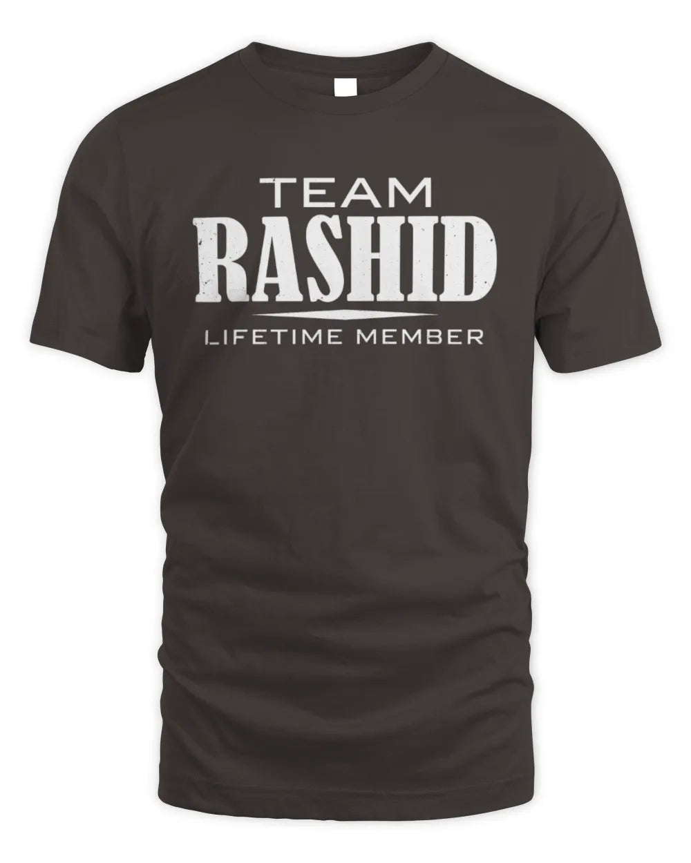RASHID BL62-K4-128 - Personalized “Team NAME Lifetime Member” - Unisex Standard T-Shirt - Dark Chocolate