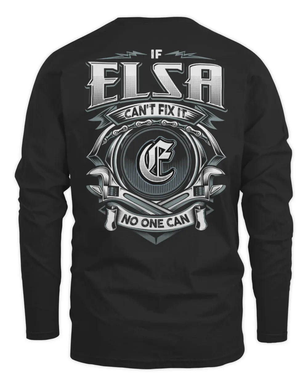 ELSA AP81-K4-626 - Personalized Ahmed Quote Apparel “If Ahmed Can't Fix It, No One Can” - Men's Long Sleeved T-Shirt - Black