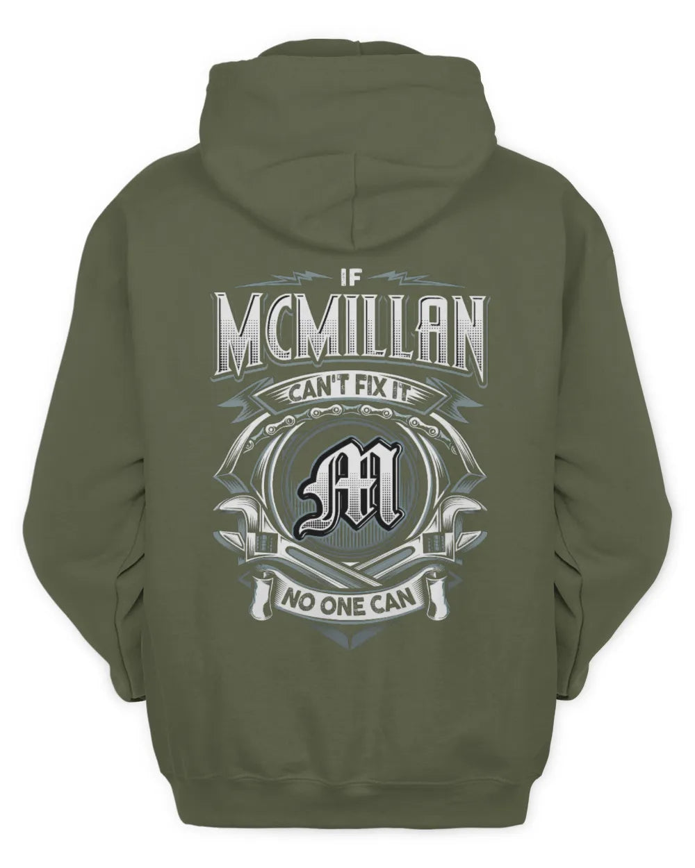 MCMILLAN AP81-K4-626 - Personalized Ahmed Quote Apparel “If Ahmed Can't Fix It, No One Can” - Unisex Hoodie - Military Green
