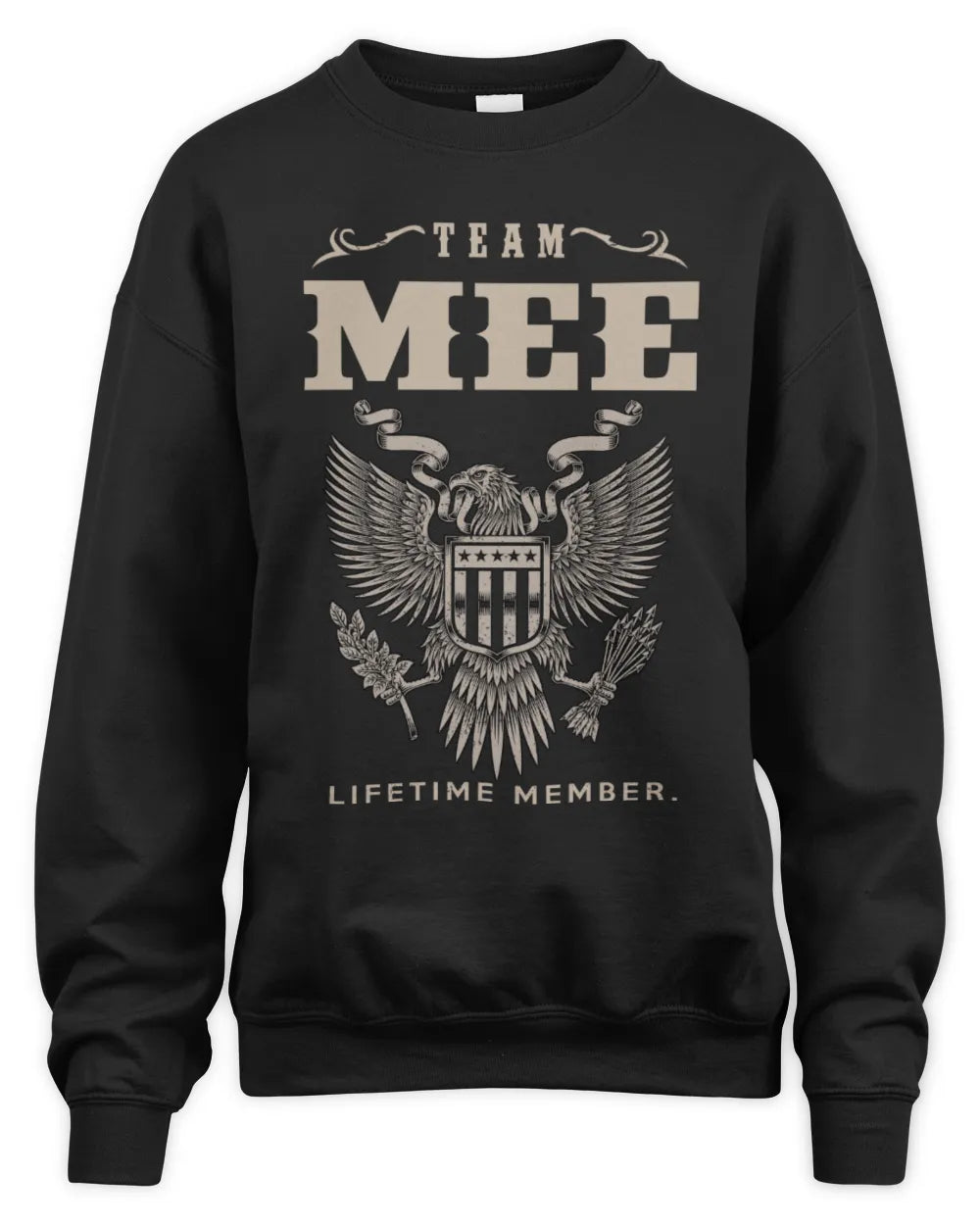 MEE TP06-K82 – Personalized Classic Style Apparel “Team NAME Lifetime Member” - Unisex Sweatshirt - Black