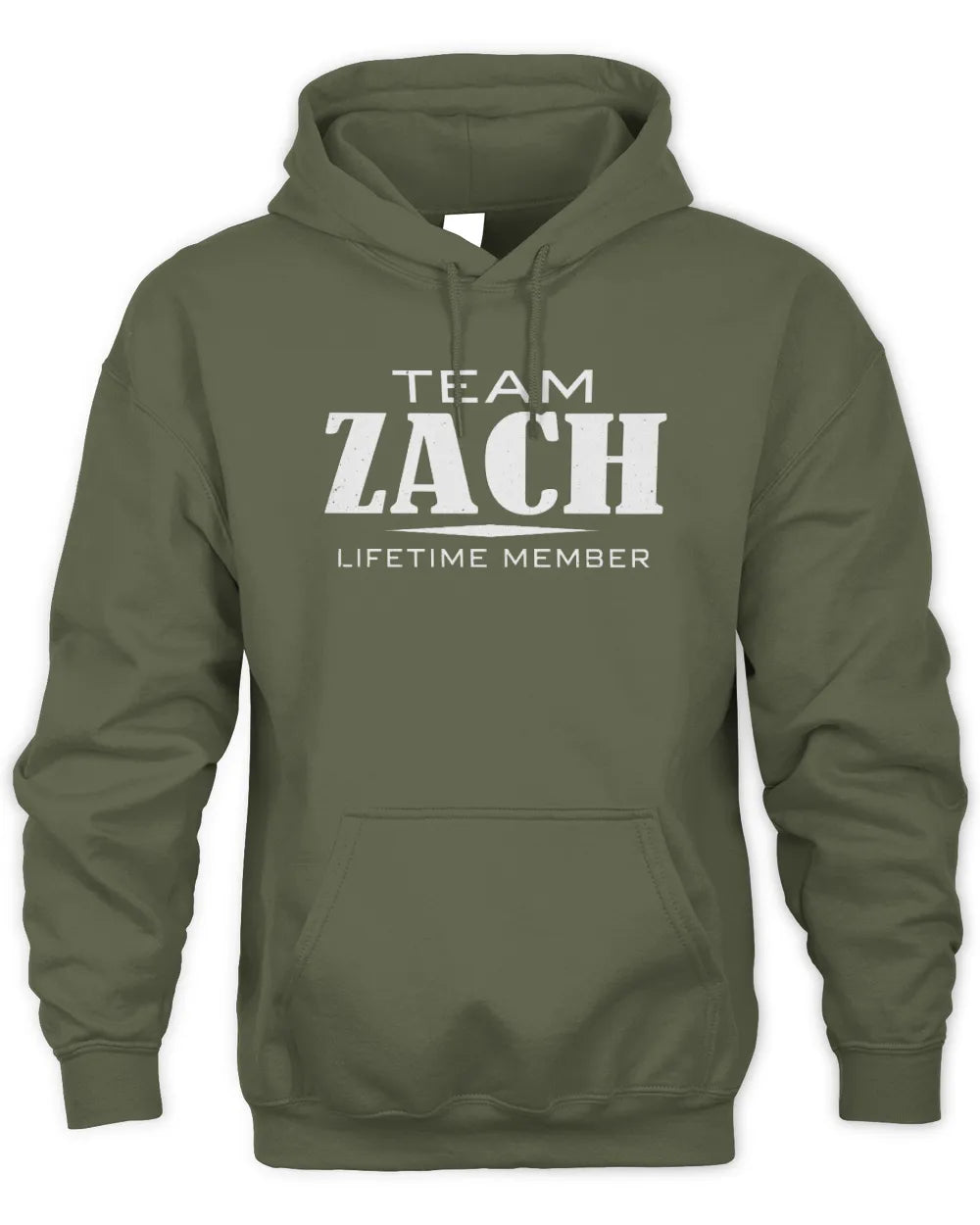ZACH BL62-K4-128 - Personalized “Team NAME Lifetime Member” - Unisex Hoodie - Military Green