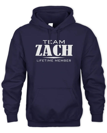 ZACH BL62-K4-128 - Personalized “Team NAME Lifetime Member” - Unisex Hoodie - Navy