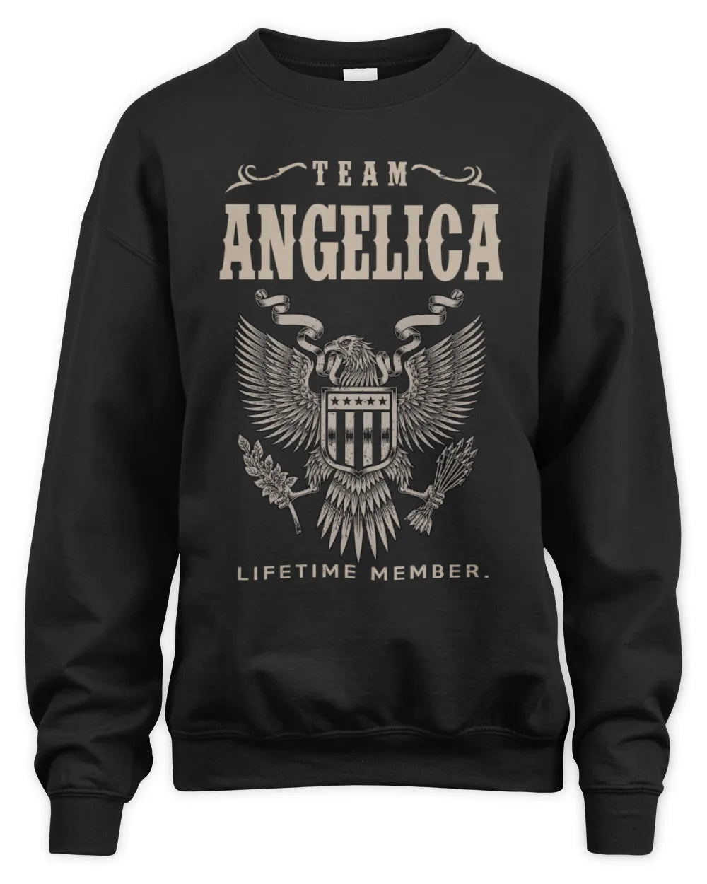 ANGELICA TP06-K82 – Personalized Classic Style Apparel “Team NAME Lifetime Member” - Unisex Sweatshirt - Black