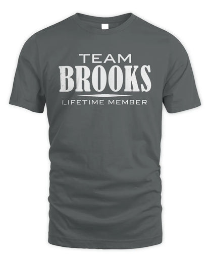 BROOKS BL62-K4-128 - Personalized “Team NAME Lifetime Member” - Unisex Standard T-Shirt - Charcoal