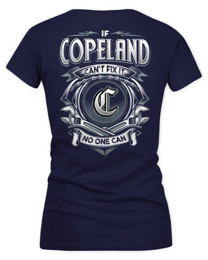 COPELAND AP81-K4-626 - Personalized Ahmed Quote Apparel “If Ahmed Can't Fix It, No One Can” - Women's V-Neck T-Shirt - Navy