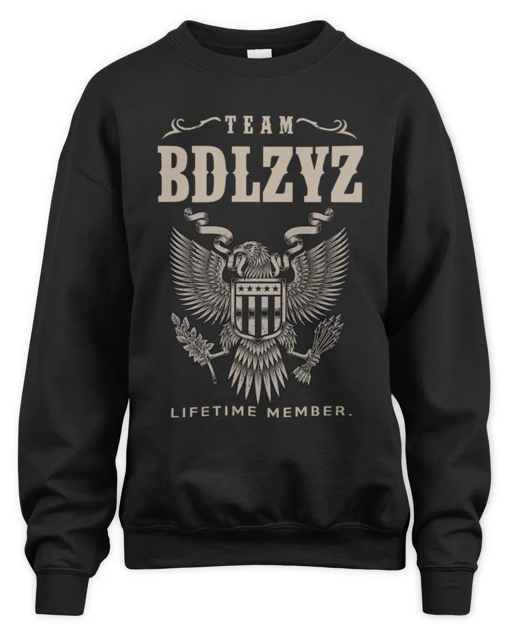 BDLZYZ TP06-K82 – Personalized Classic Style Apparel “Team NAME Lifetime Member” - Unisex Sweatshirt - Black