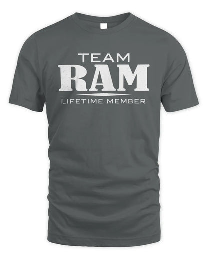 RAM BL62-K4-128 - Personalized “Team NAME Lifetime Member” - Unisex Standard T-Shirt - Charcoal