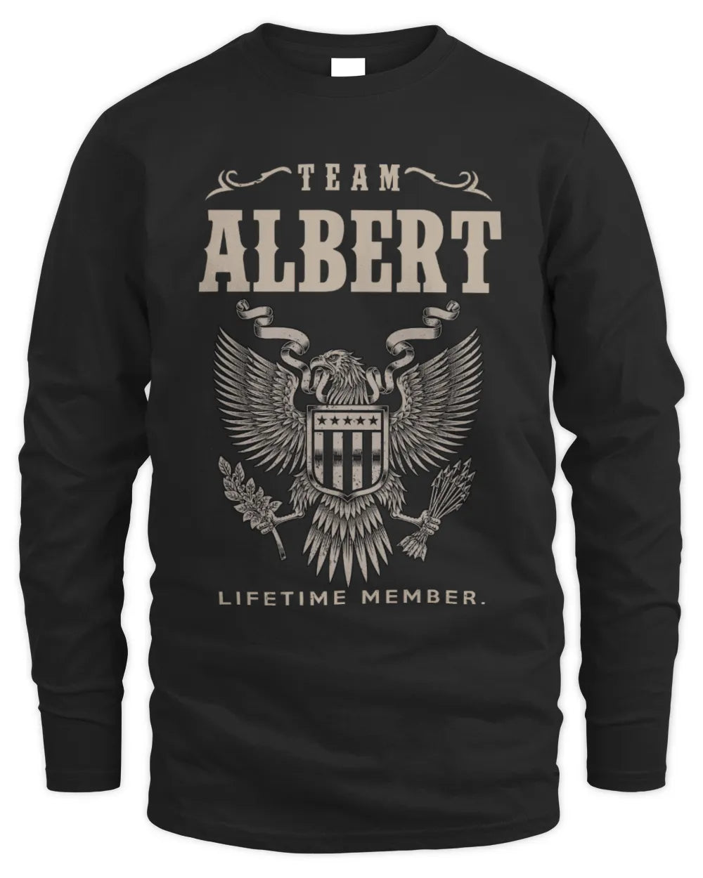 ALBERT TP06-K82 – Personalized Classic Style Apparel “Team NAME Lifetime Member” - Men's Long Sleeved T-Shirt - Black
