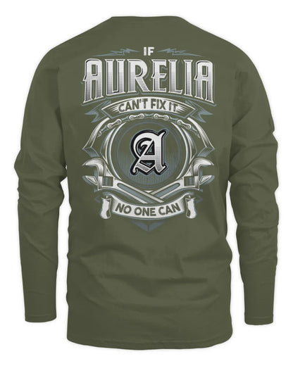 AURELIA AP81-K4-626 - Personalized Ahmed Quote Apparel “If Ahmed Can't Fix It, No One Can” - Men's Long Sleeved T-Shirt - Military Green
