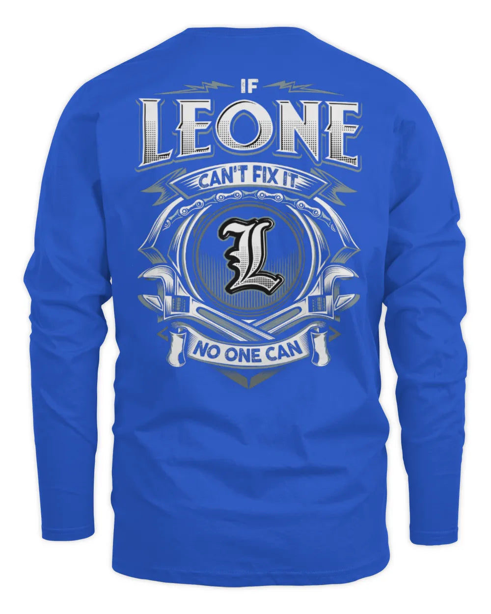 LEONE AP81-K4-626 - Personalized Ahmed Quote Apparel “If Ahmed Can't Fix It, No One Can” - Men's Long Sleeved T-Shirt - Royal