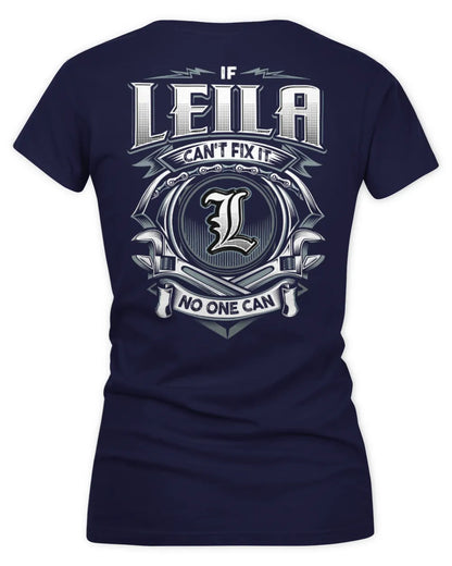 LEILA AP81-K4-626 - Personalized Ahmed Quote Apparel “If Ahmed Can't Fix It, No One Can” - Women's V-Neck T-Shirt - Navy