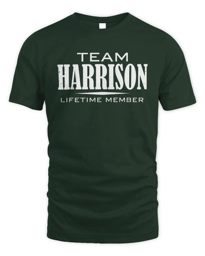 HARRISON BL62-K4-128 - Personalized “Team NAME Lifetime Member” - Unisex Standard T-Shirt - Forest Green