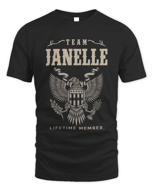 JANELLE TP06-K82 – Personalized Classic Style Apparel “Team NAME Lifetime Member” - Unisex Standard T-Shirt - Black