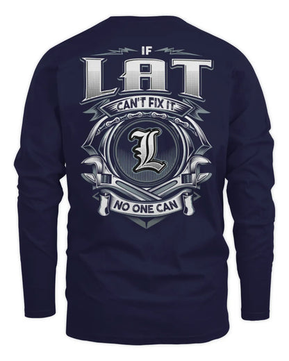 LAT AP81-K4-626 - Personalized Ahmed Quote Apparel “If Ahmed Can't Fix It, No One Can” - Men's Long Sleeved T-Shirt - Navy