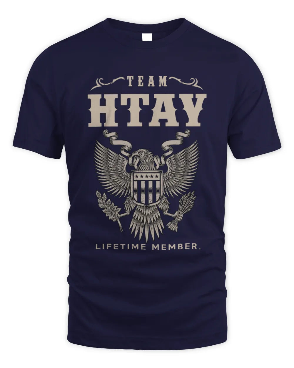 HTAY TP06-K82 – Personalized Classic Style Apparel “Team NAME Lifetime Member” - Unisex Standard T-Shirt - Navy