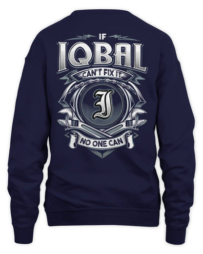IQBAL AP81-K4-626 - Personalized Ahmed Quote Apparel “If Ahmed Can't Fix It, No One Can” - Unisex Sweatshirt - Navy