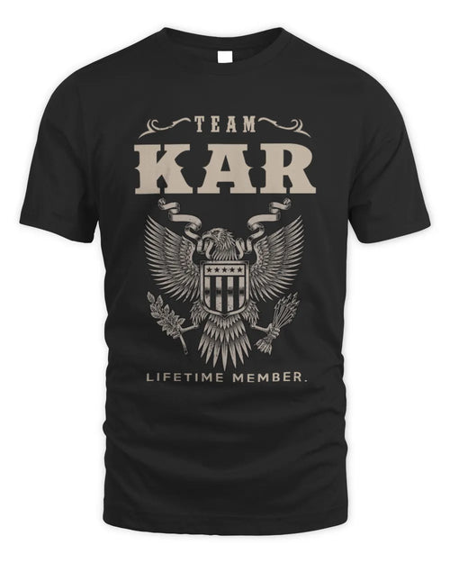 KAR TP06-K82 – Personalized Classic Style Apparel “Team NAME Lifetime Member” - Unisex Standard T-Shirt - Black