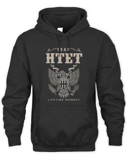 HTET TP06-K82 – Personalized Classic Style Apparel “Team NAME Lifetime Member” - Unisex Hoodie - Black