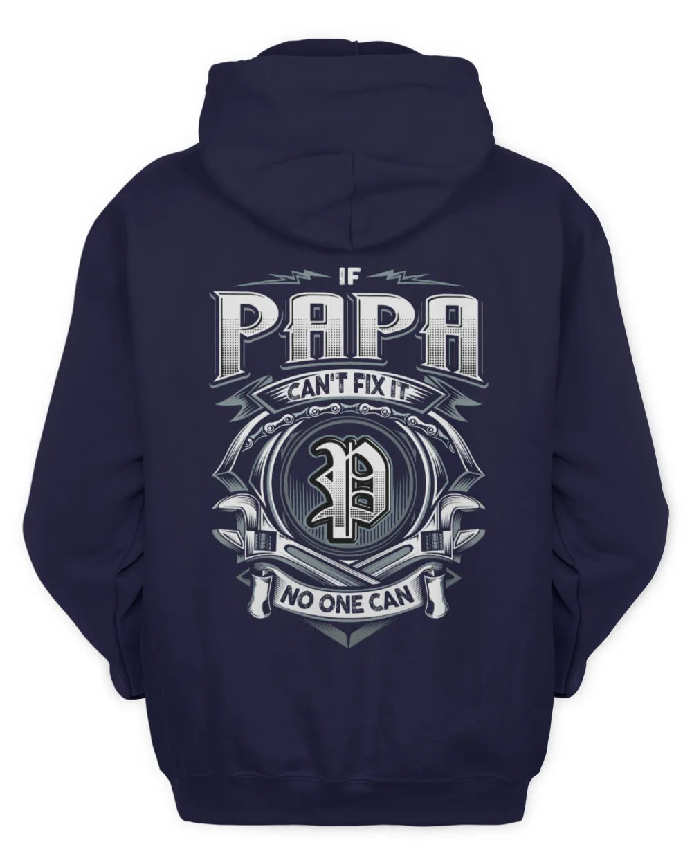 PAPA AP81-K4-626 - Personalized Ahmed Quote Apparel “If Ahmed Can't Fix It, No One Can” - Unisex Hoodie - Navy