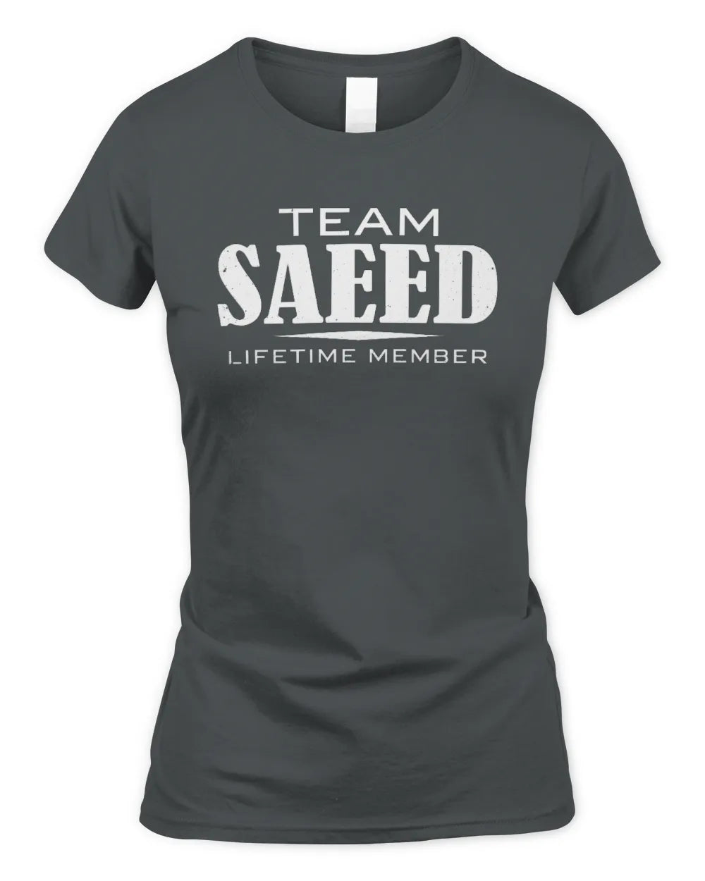 SAEED BL62-K4-128 - Personalized “Team NAME Lifetime Member” - Women's Standard T-Shirt - Charcoal