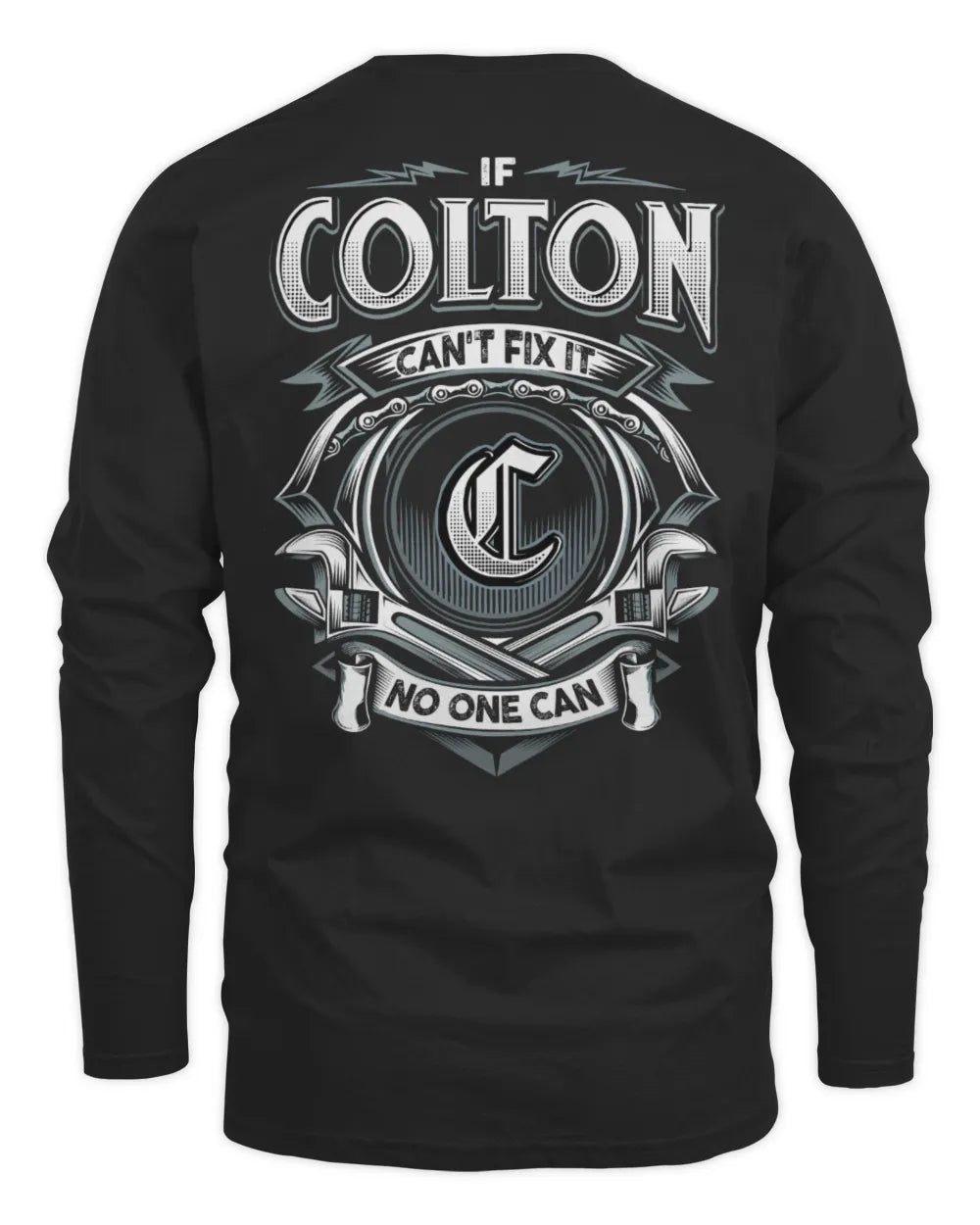 COLTON AP81-K4-626 - Personalized Ahmed Quote Apparel “If Ahmed Can't Fix It, No One Can” - Men's Long Sleeved T-Shirt - Black