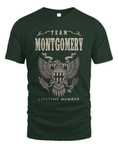 MONTGOMERY TP06-K82 – Personalized Classic Style Apparel “Team NAME Lifetime Member” - Unisex Standard T-Shirt - Forest Green