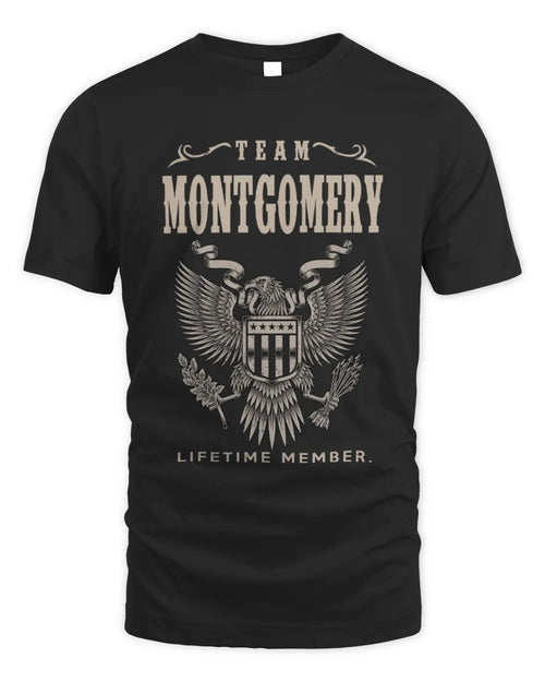 MONTGOMERY TP06-K82 – Personalized Classic Style Apparel “Team NAME Lifetime Member” - Unisex Standard T-Shirt - Black