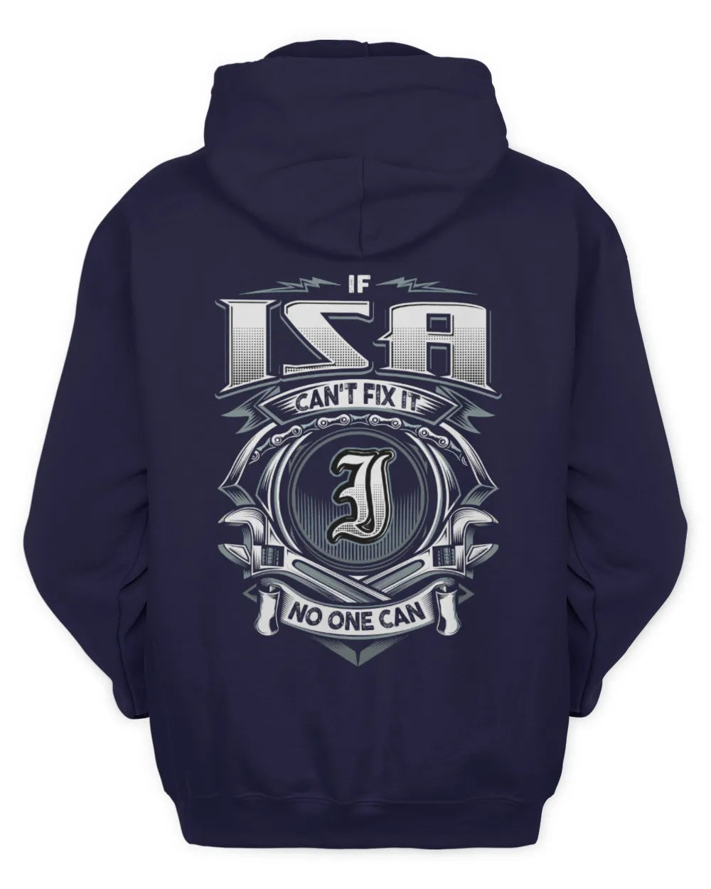 ISA AP81-K4-626 - Personalized Ahmed Quote Apparel “If Ahmed Can't Fix It, No One Can” - Unisex Hoodie - Navy