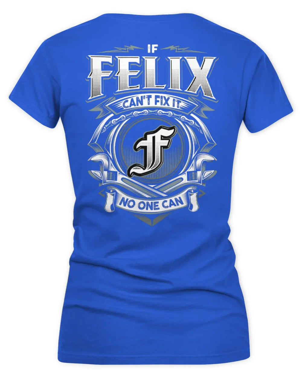 FELIX AP81-K4-626 - Personalized Ahmed Quote Apparel “If Ahmed Can't Fix It, No One Can” - Women's V-Neck T-Shirt - Royal