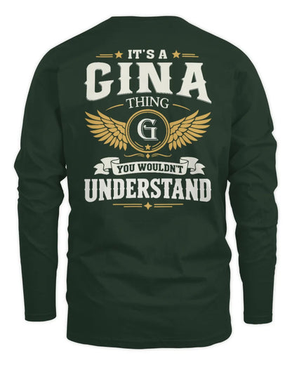 GINA KT06-M008 It’s a [NAME] Thing – You Wouldn’t Understand | Personalized Vintage T-Shirt - Men's Long Sleeved T-Shirt - Forest Green