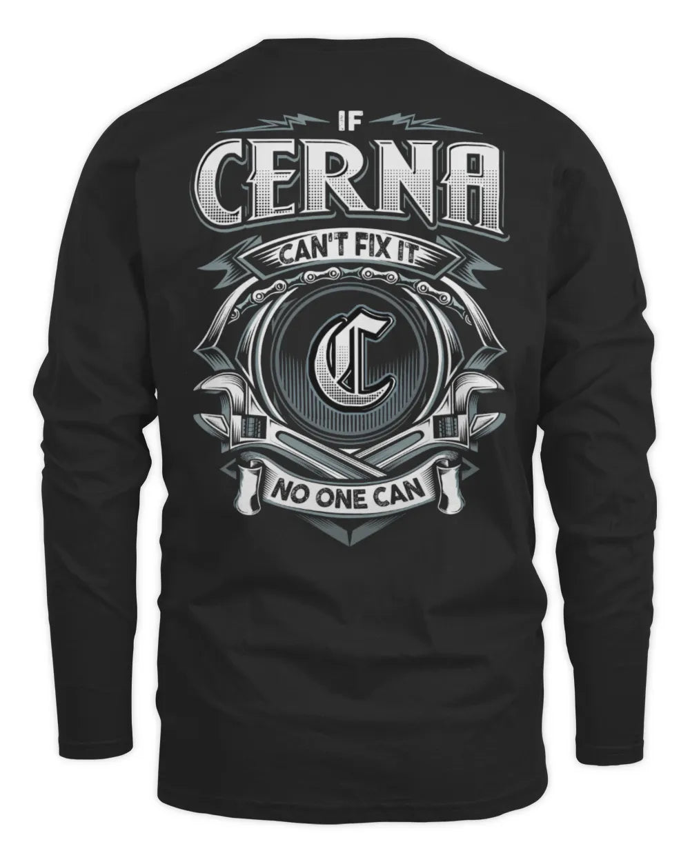 CERNA AP81-K4-626 - Personalized Ahmed Quote Apparel “If Ahmed Can't Fix It, No One Can” - Men's Long Sleeved T-Shirt - Black