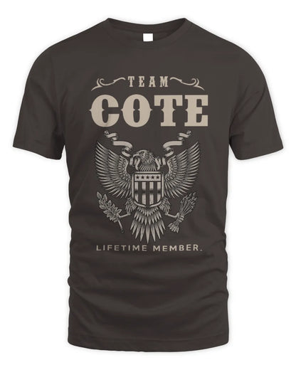 COTE TP06-K82 – Personalized Classic Style Apparel “Team NAME Lifetime Member” - Unisex Standard T-Shirt - Dark Chocolate