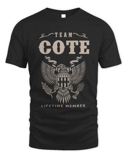 COTE TP06-K82 – Personalized Classic Style Apparel “Team NAME Lifetime Member” - Unisex Standard T-Shirt - Black