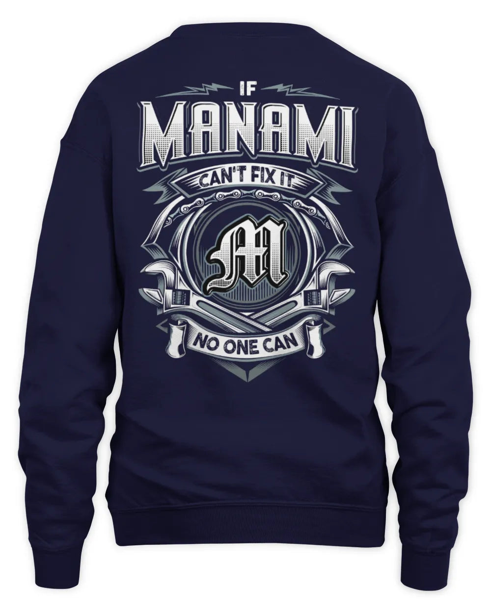 MANAMI AP81-K4-626 - Personalized Ahmed Quote Apparel “If Ahmed Can't Fix It, No One Can” - Unisex Sweatshirt - Navy