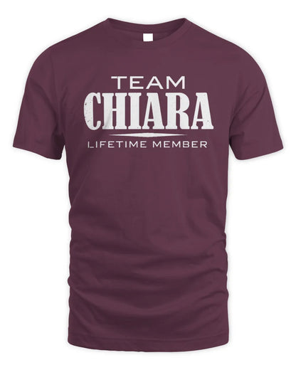 CHIARA BL62-K4-128 - Personalized “Team NAME Lifetime Member” - Unisex Standard T-Shirt - Maroon
