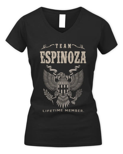 ESPINOZA TP06-K82 – Personalized Classic Style Apparel “Team NAME Lifetime Member” - Women's V-Neck T-Shirt - Black
