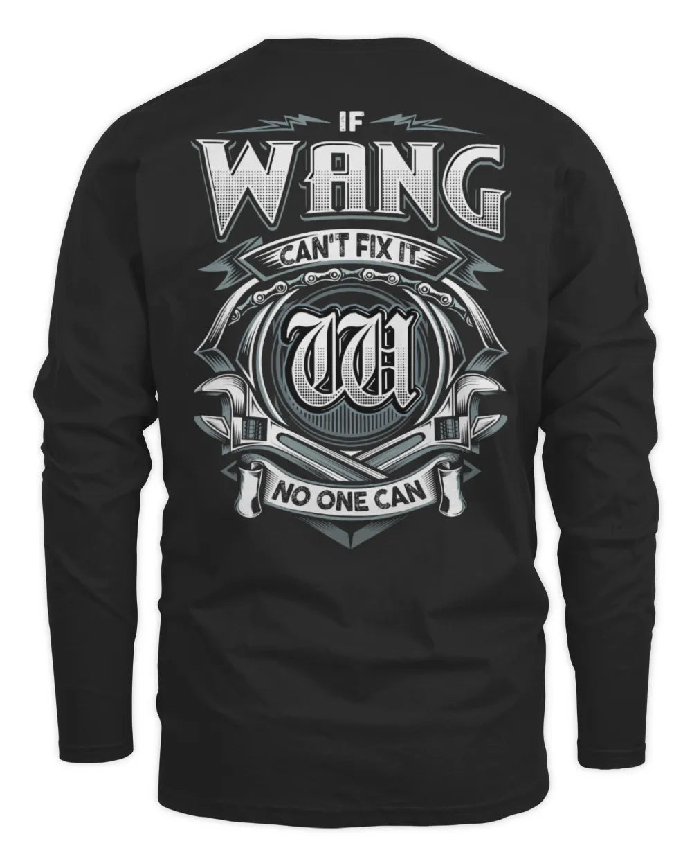 WANG AP81-K4-626 - Personalized Ahmed Quote Apparel “If Ahmed Can't Fix It, No One Can” - Men's Long Sleeved T-Shirt - Black