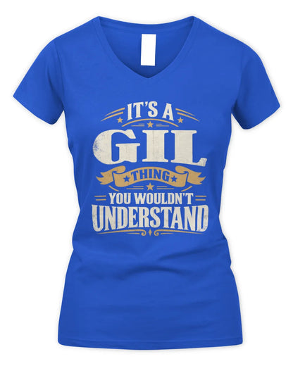 GIL P08 TH51 - Personalized “It’s a/an [NAME] Thing – You Wouldn’t Understand” Shirt - Women's V-Neck T-Shirt - Royal