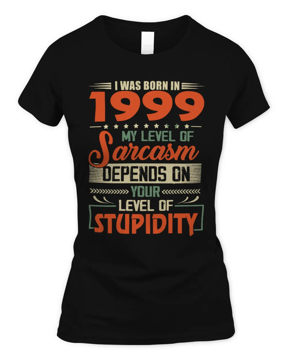 1999 HH89-K2 – Vintage Born to Be Sarcastic T-Shirt - Women's Standard T-Shirt - Black