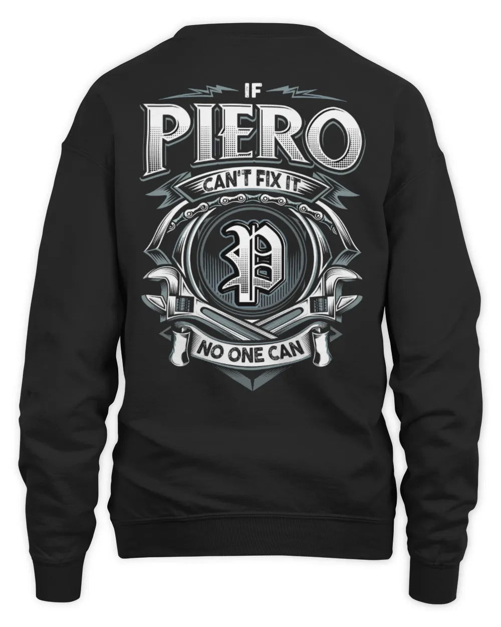 PIERO AP81-K4-626 - Personalized Ahmed Quote Apparel “If Ahmed Can't Fix It, No One Can” - Unisex Sweatshirt - Black