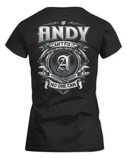 ANDY AP81-K4-626 - Personalized Ahmed Quote Apparel “If Ahmed Can't Fix It, No One Can” - Women's Standard T-Shirt - Black
