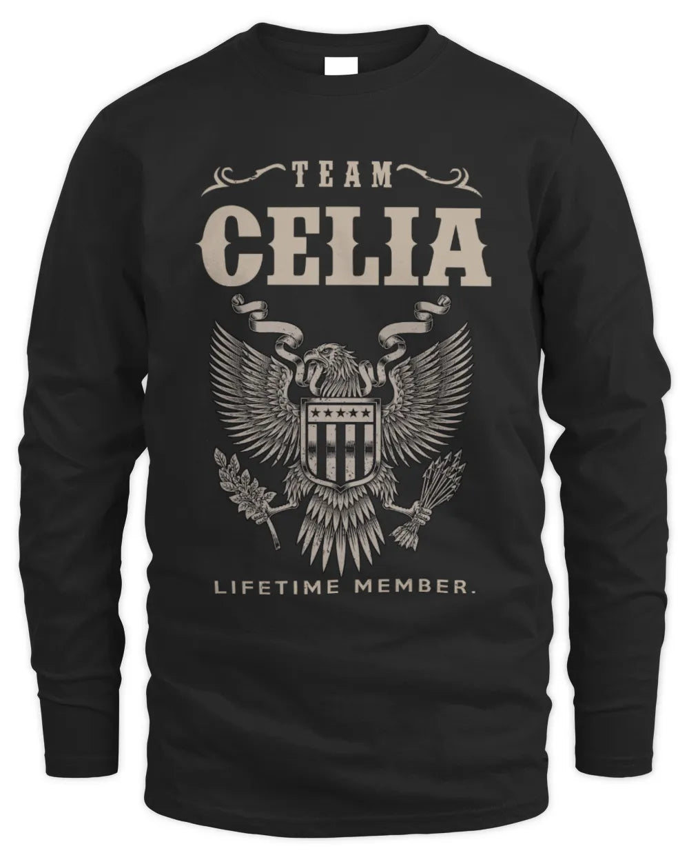 CELIA TP06-K82 – Personalized Classic Style Apparel “Team NAME Lifetime Member” - Men's Long Sleeved T-Shirt - Black