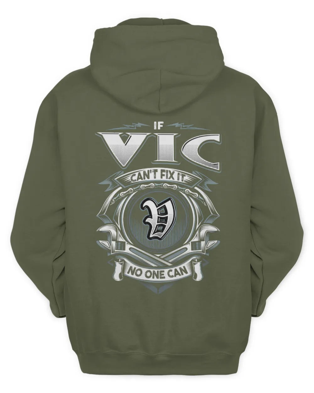 VIC AP81-K4-626 - Personalized Ahmed Quote Apparel “If Ahmed Can't Fix It, No One Can” - Unisex Hoodie - Military Green