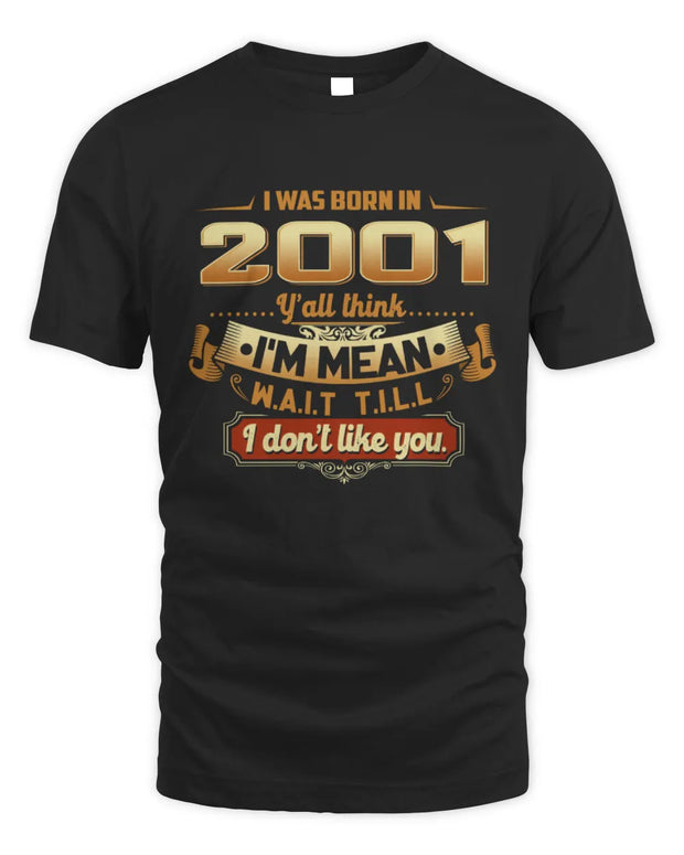 2001 TH02-K4 – Funny Birth Year Attitude Quote T-Shirt